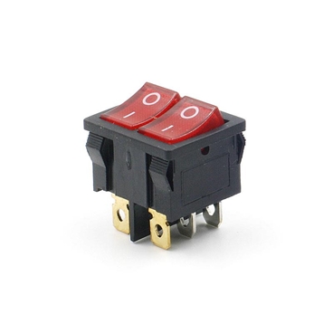 Double SPST On/off Snap in Boat Rocker Switch 6 Pin Red Green Light
