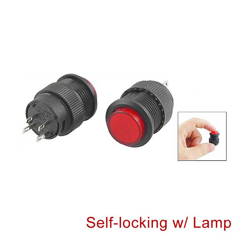 16mm 4PIN LED Lamp Self-locking Latching Push Button Switch