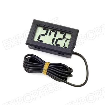 Digital LCD Thermometer with Wired Sensor