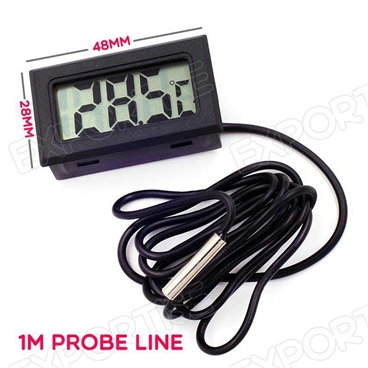 Digital LCD Thermometer with Wired Sensor