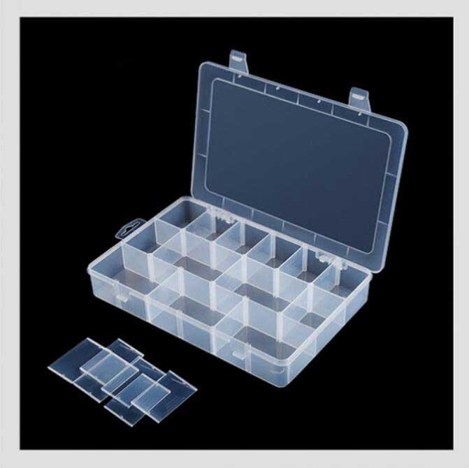 Plastic 18 Detachable Compartments Electronic Component Storage Box