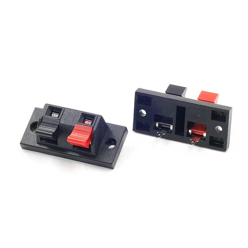 Push In Type Right Angle Stereo Speaker Terminal Strip Board Connector 2 Positions for Speaker Parts