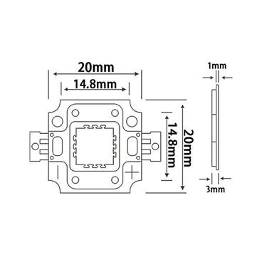 High Power Led Chip 10W Cold White 6000~6500K