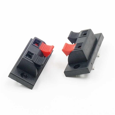 Push In Type Right Angle Stereo Speaker Terminal Strip Board Connector 2 Positions for Speaker Parts