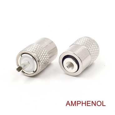 AMPHENOL UHF/PL-259 Male Solder Coax Connector for 50ohm Low Loss RG-58 RF Cable