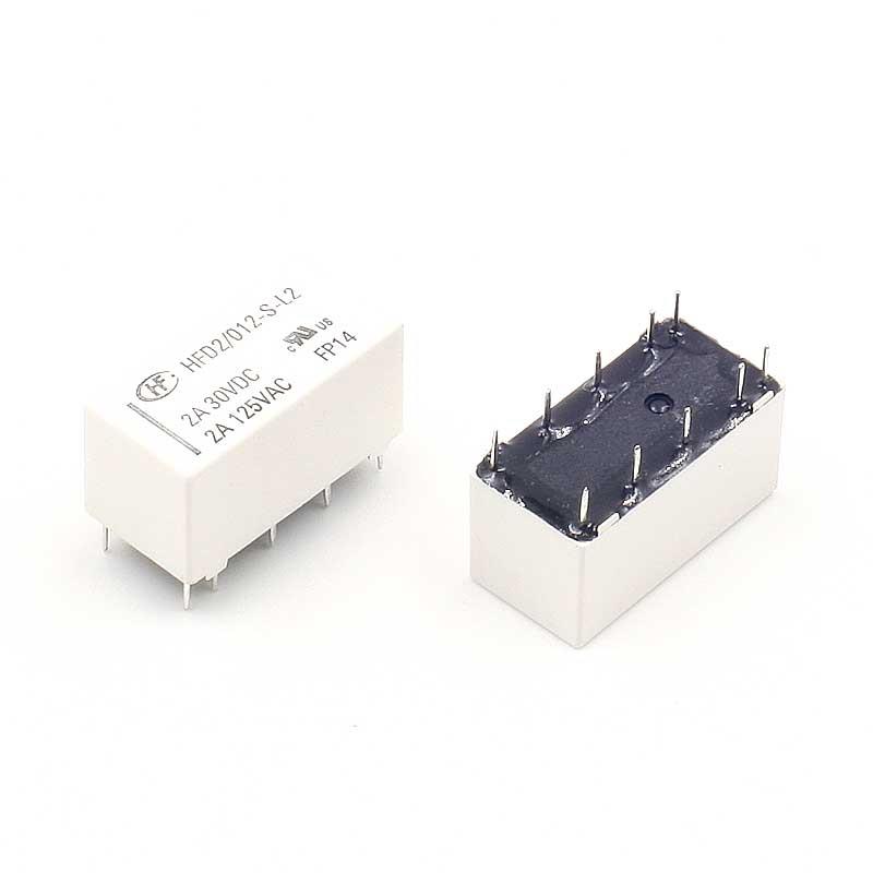 HONGFA DPDT 12 VDC Single Side Stable Subminiature DIP Relay HFD2/012-S-L2