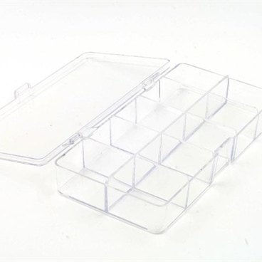 10 Compartments Rectangle Clear Polystyrene Plastic Sorting Box, 180x95x30mm
