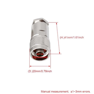 N Male Plug Clamp for RG58 RG142 RFC195 RG400 Cable Straight