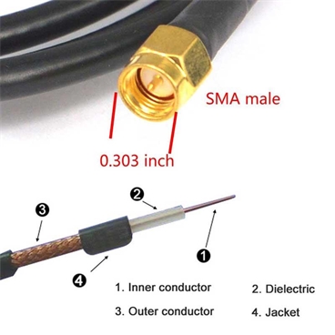 SMA Male Plug Crimp Connector for RG58 RG142 RG400 LMR195 Cable