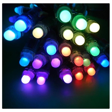 Waterproof Φ8 RGB LED Pixel Lights for Advertising 12MM Rubber Head 5V