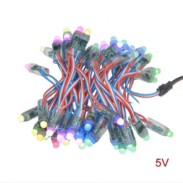 Waterproof Φ8 RGB LED Pixel Lights for Advertising 12MM Rubber Head 5V