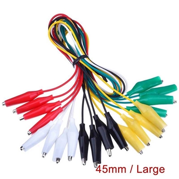 Test Leads with Alligator Clips Set Insulated Test Cable Double-ended Clips - Large