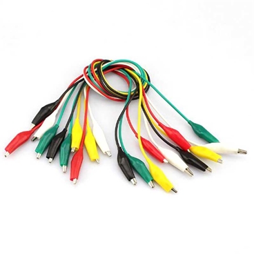 Test Leads with Alligator Clips Set Insulated Test Cable Double-ended Clips - Large