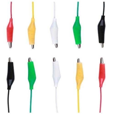 Test Leads with Alligator Clips Set Insulated Test Cable Double-ended Clips - Small