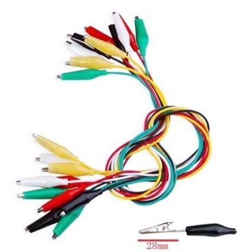 Test Leads with Alligator Clips Set Insulated Test Cable Double-ended Clips - Small