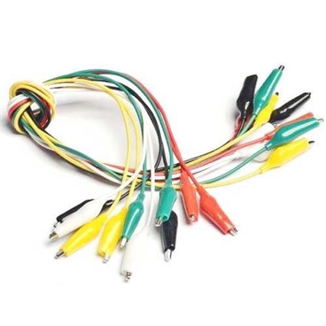 Test Leads with Alligator Clips Set Insulated Test Cable Double-ended Clips - Small