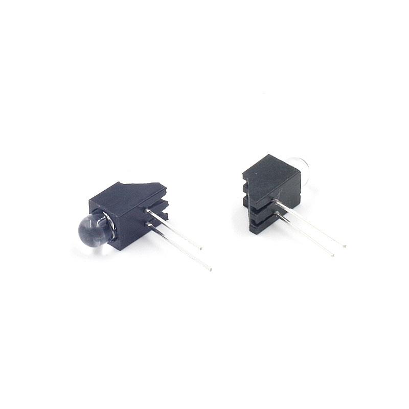 5MM Crystal Clear LED With Plastic Holder 90° Pin
