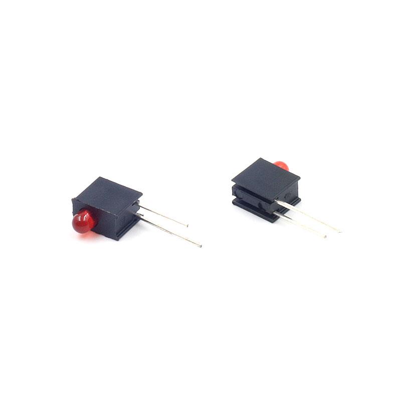 3MM Red LED With Plastic Holder 90° Pin