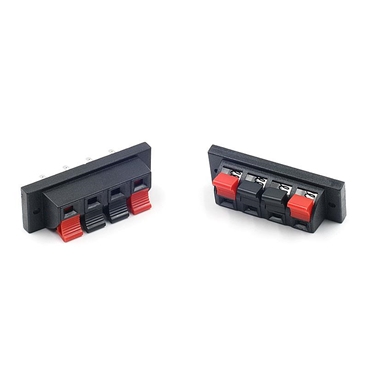 Push In Type Right Angle Stereo Speaker Terminal Strip Board Connector 4 Positions for Speaker Parts