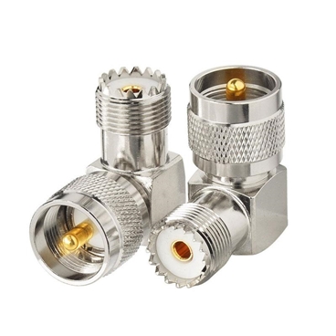 Right Angle 90 Degree UHF Connector PL259 To SO239 Strain Relief