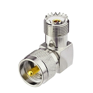 Right Angle 90 Degree UHF Connector PL259 To SO239 Strain Relief