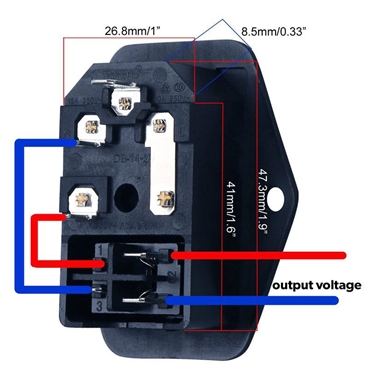 Inlet Module Plug 5A Fuse Switch Male Power Socket 10A 250V 3 Pin IEC320 C14