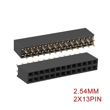 2.54mm Pitch 2x13-Pin Double Row Straight Connector Female Pin Header Strip PCB Board Socket