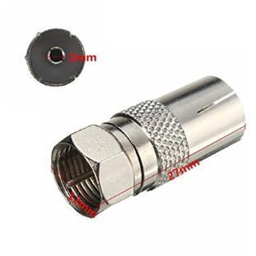 Coax Female Socket To F Type Male Plug Adapter Connector Converter Satellite TV