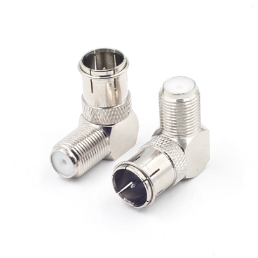 F Type Push-On 90° Right Angle Quick Connectors Adapter Coax RG6 RG59