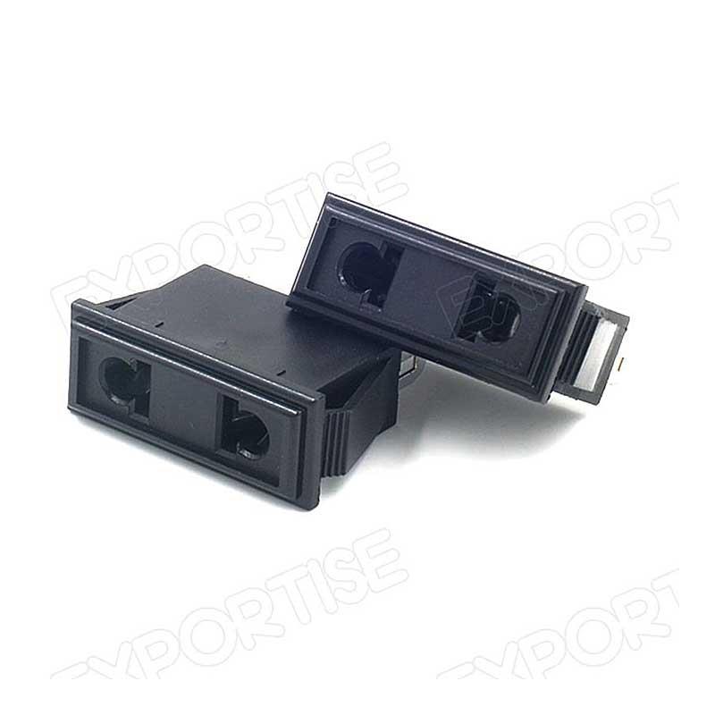 AC 250V 5A Panel Mounting Power Socket Black