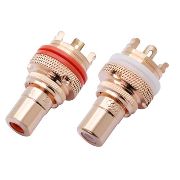 Luxury Copper RCA Female Terminal Jack Socket AV Audio Video Connector