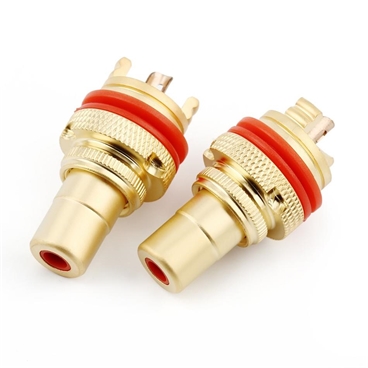 Luxury Copper RCA Female Terminal Jack Socket AV Audio Video Connector