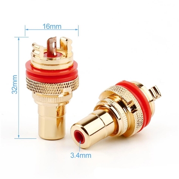 Luxury Copper RCA Female Terminal Jack Socket AV Audio Video Connector