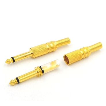 Jack Plug 6.35mm Mono Gold-plated