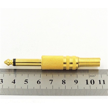 Jack Plug 6.35mm Mono Gold-plated