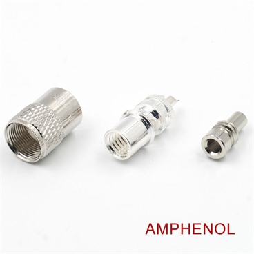 AMPHENOL UHF/PL-259 Male Solder Coax Connector With Reducer for 50ohm Low Loss RG-58 RF Cable