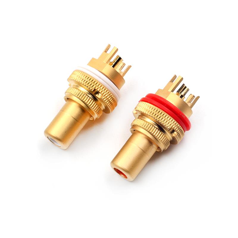 Luxury Copper RCA Female Terminal Jack Socket AV Audio Video Connector For PCB