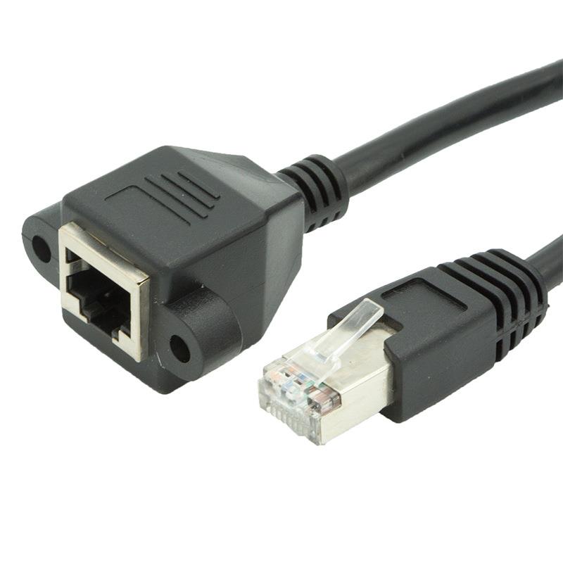 RJ45 Male to Female Screw panel mount Ethernet LAN Network extension Cable