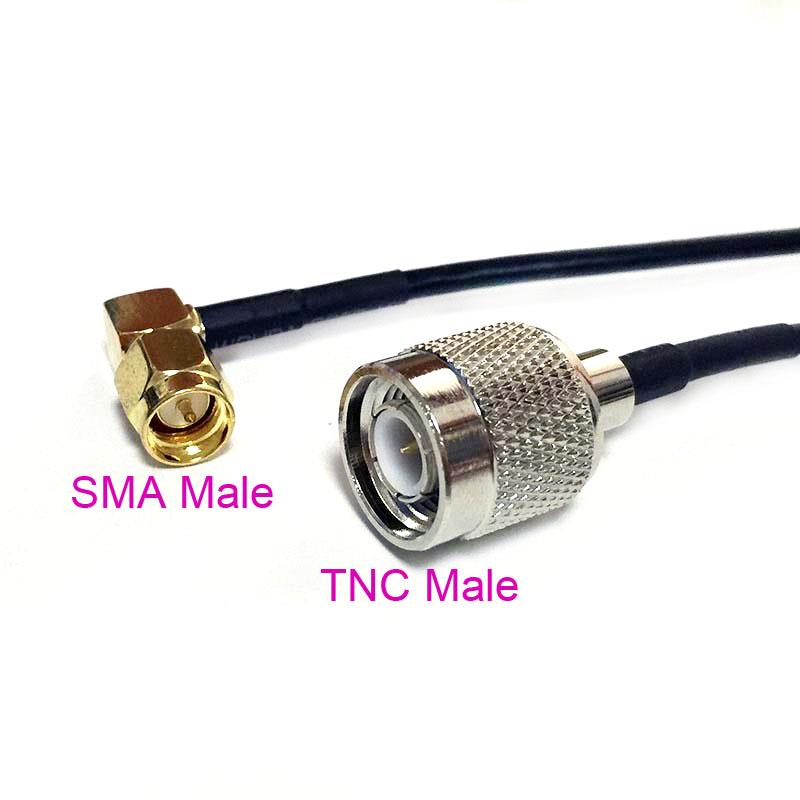 SMA Male Right Angle 90 Degree to TNC Male Plug Pigtail RG174