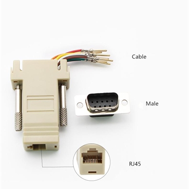 DB9 Male to RJ45 (9 Wire) Modular Adapter