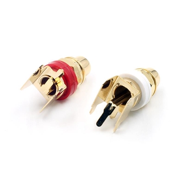 RCA Jack PCB Mount Gold Plated Right Angle [2pcs Pack]