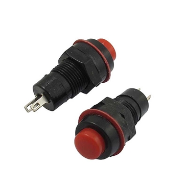 10mm Red/Black Round Cap Push Button Momentary Switch