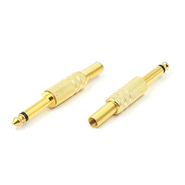 Jack Plug 6.35mm Mono Gold-plated