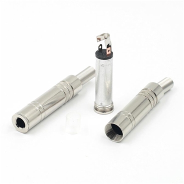 Metallic 6.35mm Stereo Jack Socket Solder Connector