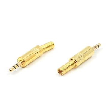 Gold 3.5mm 3 Pole Male Repair headphone Jack Plug Metal Audio Soldering with Spring