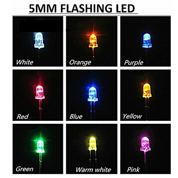 5mm Blinking LED Diode Lights 1.5Hz Flashing