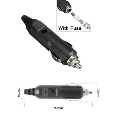 Car Cigarette Lighter Plug Connector with Fuse & LED