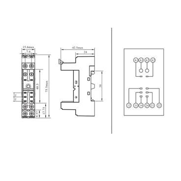 Relay Socket 8 Pin for OMROM G2R-2, G2R-1, G2R-1-E (RT78625 D14F-2Z-C2)