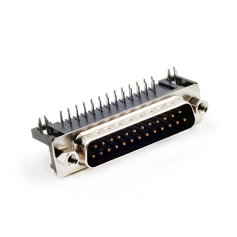 DB25 25 Pin Male Right Angle D-sub PCB Mount Connector