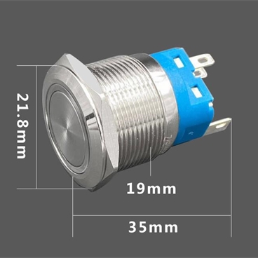 Short 19mm Push Button Switch Waterproof Ring LED